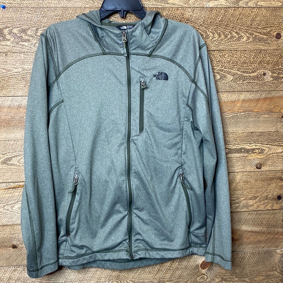The North Face Other - The North Face Jacket Green Hooded Long Sleeve Front Zip Size Large